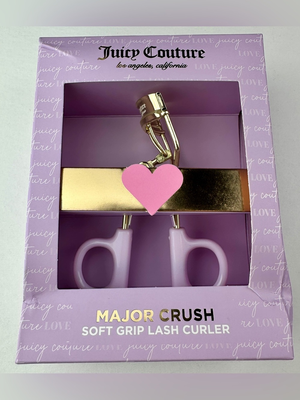 Juicy Couture Major Crush Soft Grip Lash Curler Lavender Gold NEW